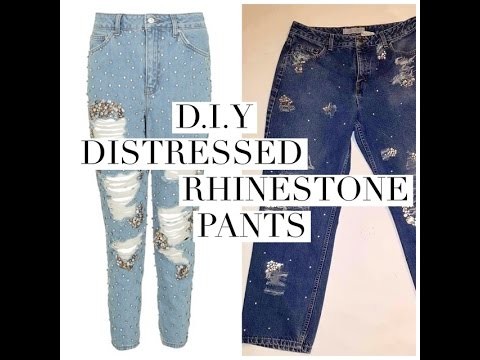 D.I.Y TopShop inspired Rhinestone Jeans