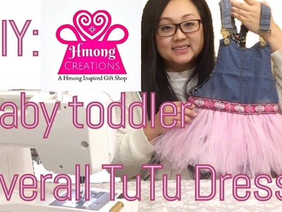 DIY baby toddler Overalls Tutu dress With Hmong trim