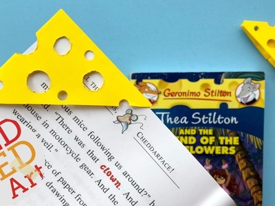 DIY Cheese Corner Bookmark - Easy DIY Cheese Bookmark Corner - Geronimo Stilton DIY