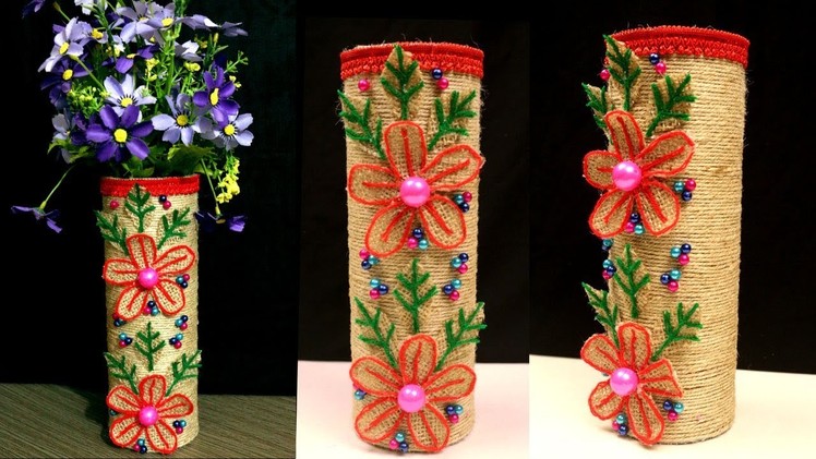 DIY - How to Make Best out of waste Flower vase - Cool Ideas of Using Jute and Pringles Can