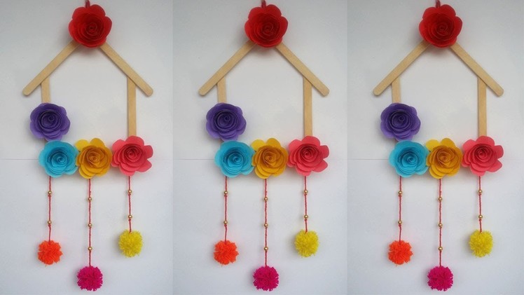 DIY: Ice cream Stick Crafts!!! How to Make  Wall Hanging With Ice cream Stick.Popsicle Stick!!!