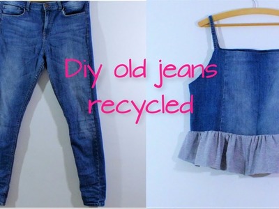 Diy old jeans recycled into a simple top