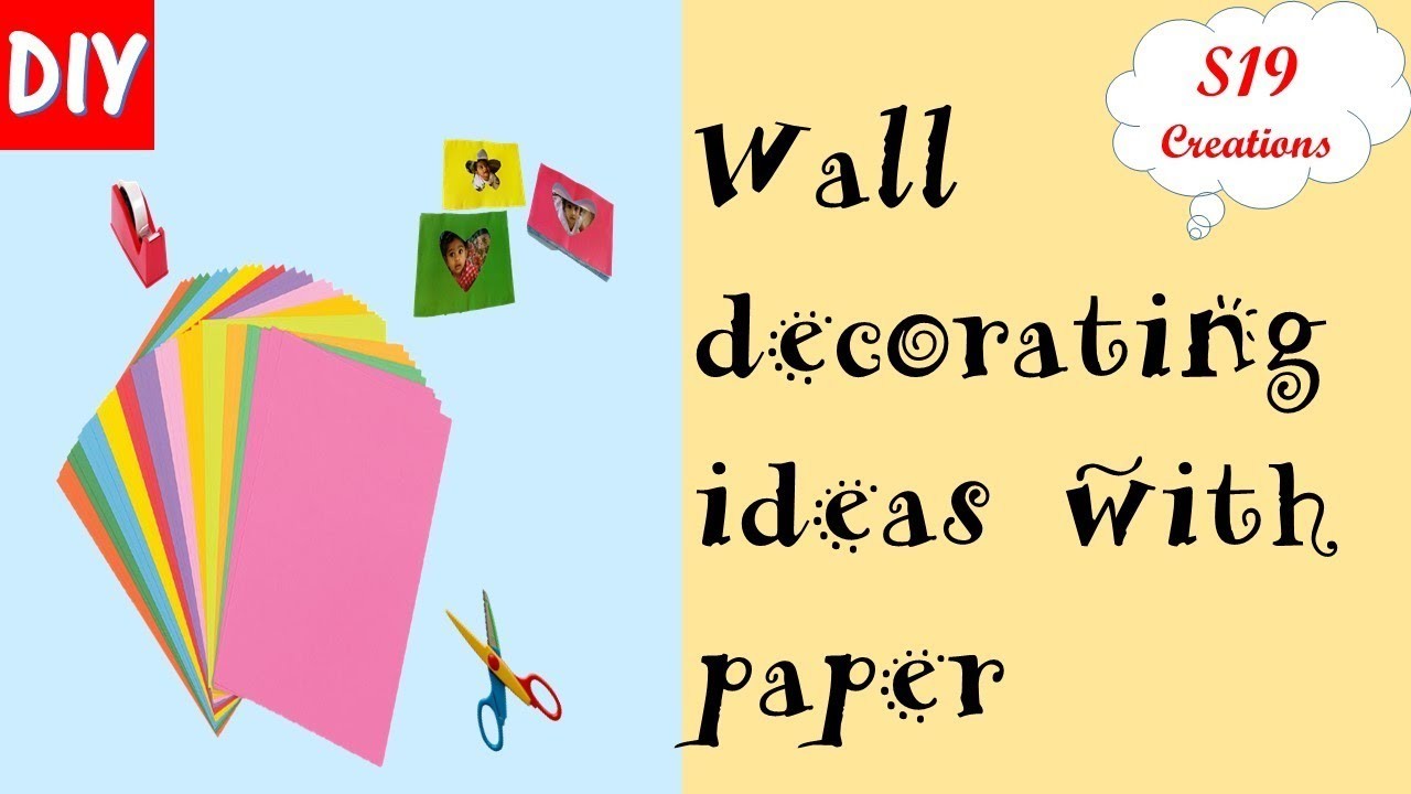 DIY, Room decorating ideas with paper, wall hanging with paper, diy