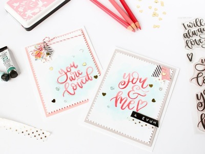 Easy Ombre Sentiments With Colored Pencils - Anniversary Card
