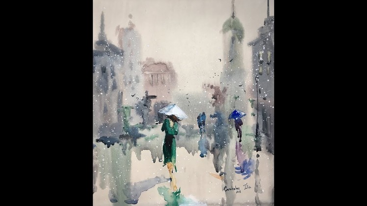 Easy Watercolor-RAIN-Watercolor professional painting