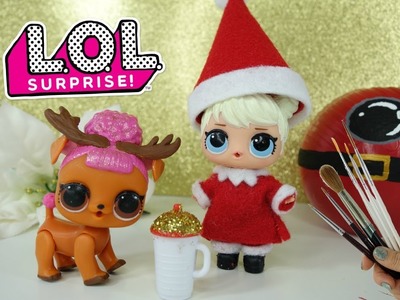 Elf On The Shelf DIY Custom Repaint L.O.L Surprise Dolls Curious Q.T and LOL Surprise Pets Series 3