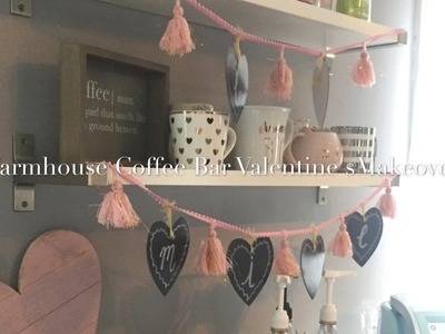 Farmhouse Coffee Bar Valentine's Makeover | Blush and Batting Blog