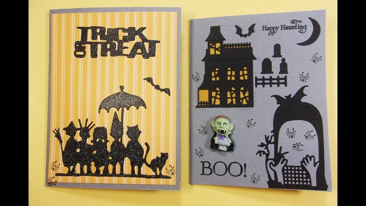 Halloween Cards w. Fun Dies, Quick and Easy Last Minute Cards