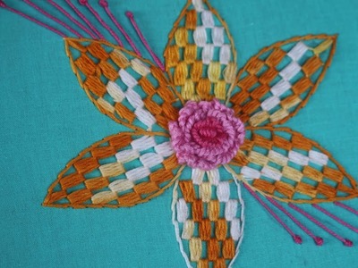 Hand embroidery designs | Fantasy flower design