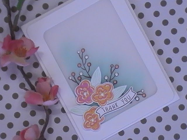 Happy Day Series. Using What's In Our Stash. Thank You Card. Hero Arts Flower Stamp & Cut