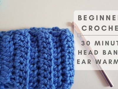 How to Cochet A Simple 30 minute Head Band. Ear Warmer (CC Available)