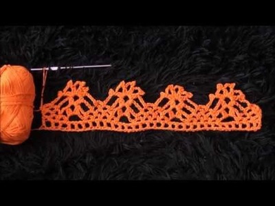 How to Crochet Border Edging Stitch Pattern #672│by ThePatternFamily