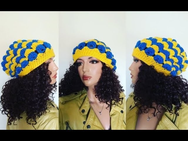How to Crochet Jumbo Clusters Slouch Beanie Hat Pattern #674│by ThePatternFamily