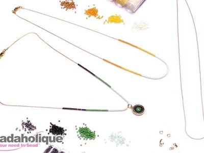 How to Make a Delicate Seed Bead Color Blocked Chain Necklace