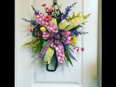 How to make a Easter Cross with big bow and florals