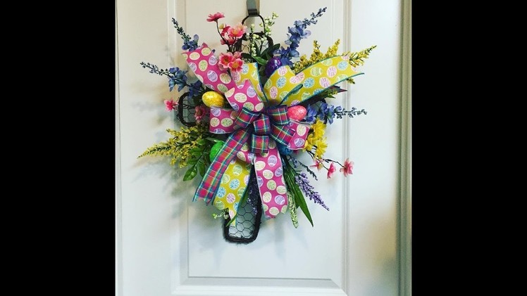 How to make a Easter Cross with big bow and florals