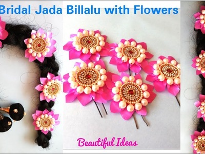 How to Make Bridal Hair Accessories Using Pearls. Jada Billalu Making at Home.Beautiful Ideas.DIY