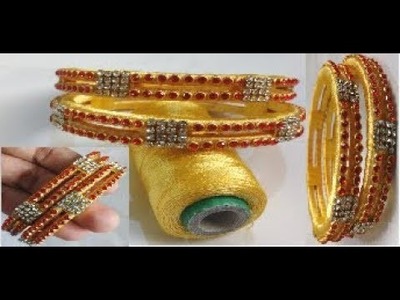 How to make designer silk thread bangles. Bridal bangles making
