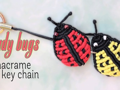 How to make macrame lady bug key chain
