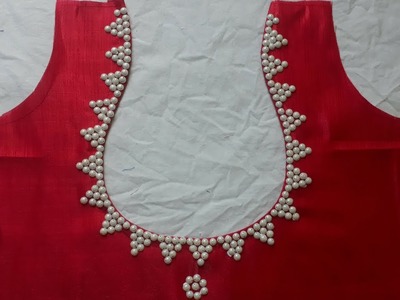 How to make मटका गला blouse back neck design with मोती cutting and stitching