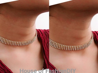 How To Make Stone Line Choker At Home.Party ware  Choker