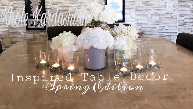 Khole Kardashian Inspired Table Decor| All white flower spring Edition