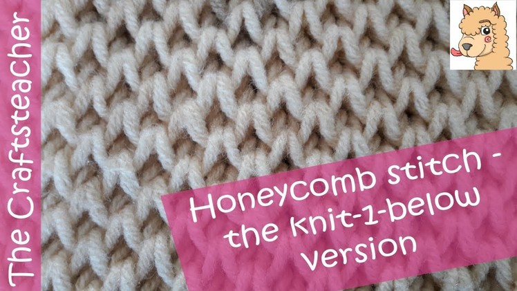 Knitting: Honeycomb brioche stitch or Beecell or Hexagon stitch - The knit-1-below method
