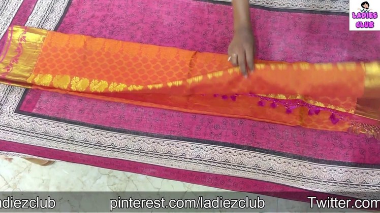 Kuchu Saree folding Tips without Hanger I Easy Method I Ladies Club