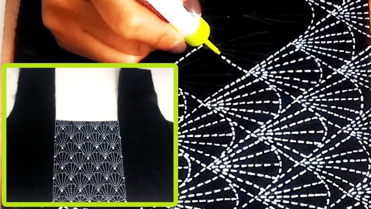 Latest Embroidery & Beads Design on Kurta | Running Stitch and Lakhnavi Hand Embroidery Effect