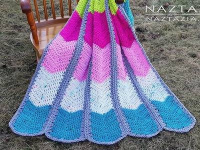 Learn How to Crochet Waterfall Ripple Blanket - Chevron Afghan with Super Bulky Weight Yarn