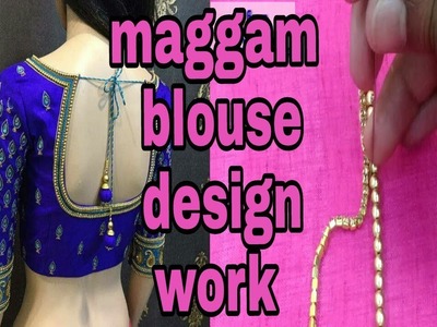 Maggam Golden pearl work and diamond Chen hand embroidery
