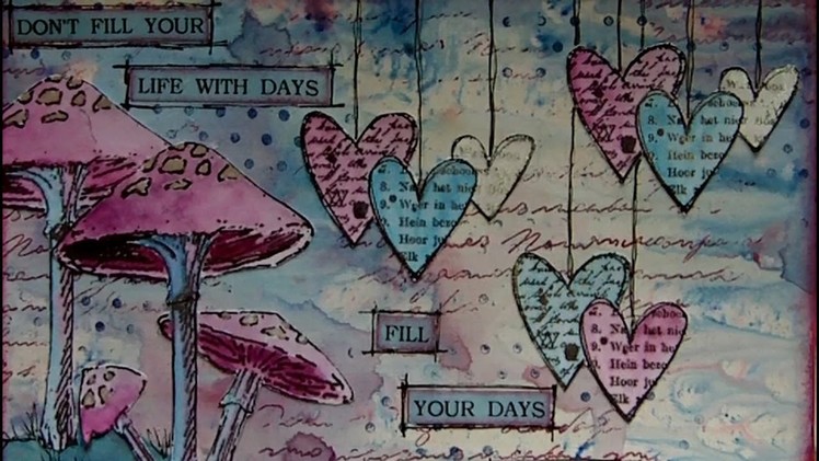 Mixed Media Art Postcard - Fill Your Days With Life