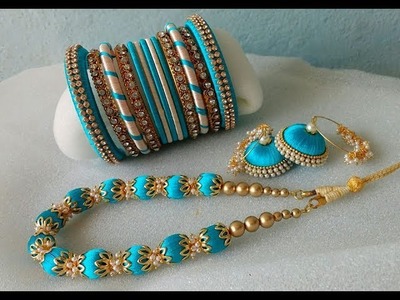 NECKLACE :::: HAND MADE DESIGNER NECKLACE,EARRINGS & SILK THREAD BANGLES.