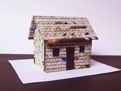 Newspaper Crafts || how to make a paper house very easy