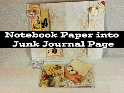 Notebook paper into Junk Journal Page