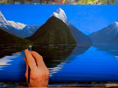 Painting Mountains with Water Reflections - In Acrylics