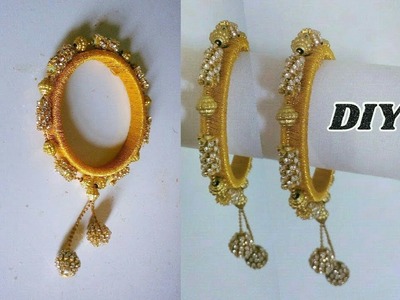 Party wear bangles - Making with ear buds | jewellery tutorials