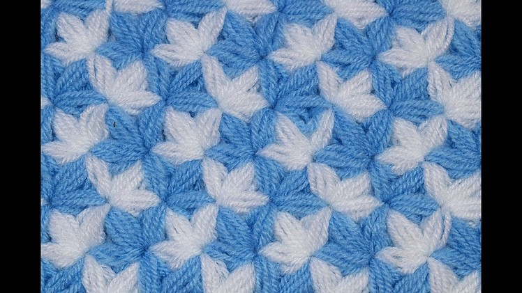 Punto jazmin combinado en 2 colores a crochet o ganchillo. Majovel crochet