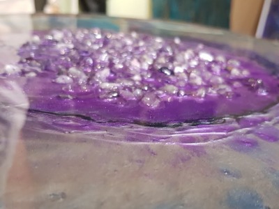 Resin art with real Amethyst chrystal. from start to finish. begginers technique tutorial