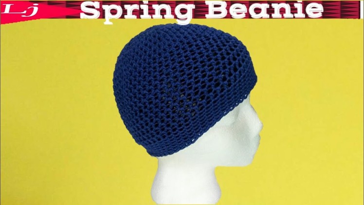 Spring crochet cotton beanie - Crochet Kufi Cap