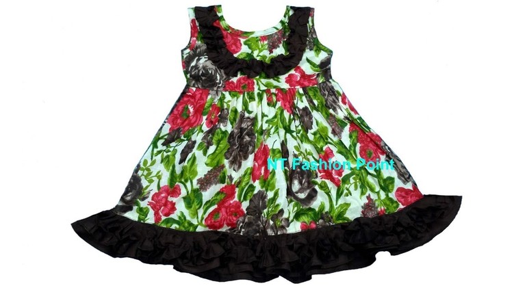 Summer baby girl flutter sleeves dress | Kids pearl dresses | Cutting & Stitching