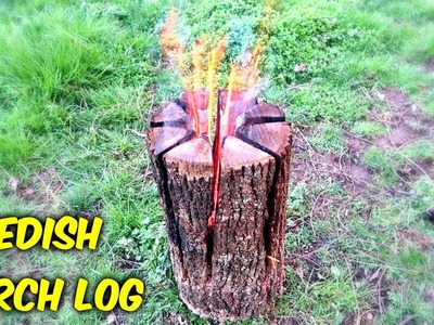 Swedish Torch Log with a Chainsaw