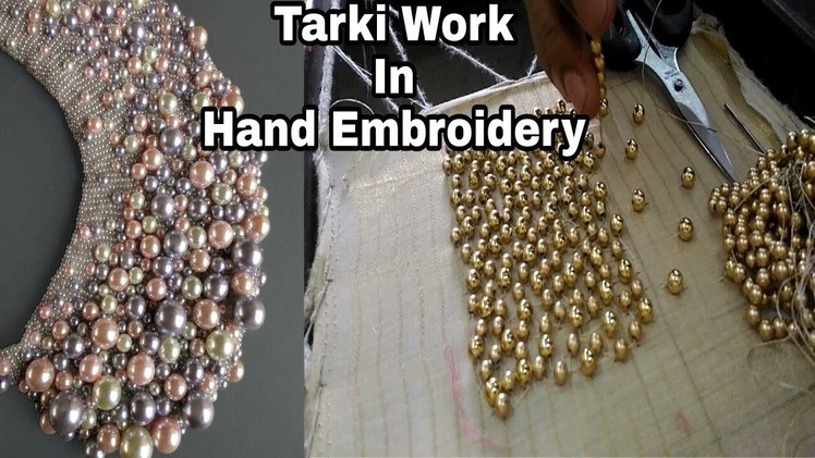 Tarki work|Hand embroidery|pearl work