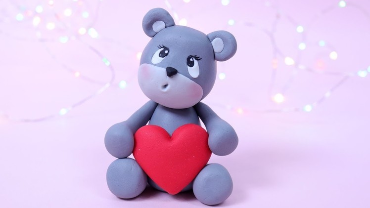 Valentine's Day Teddy Bear Tutorial! How to make fondant Teddy Bear cake topper