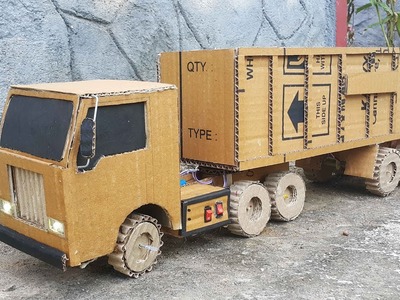 Wow dc motor container truck with cardboard