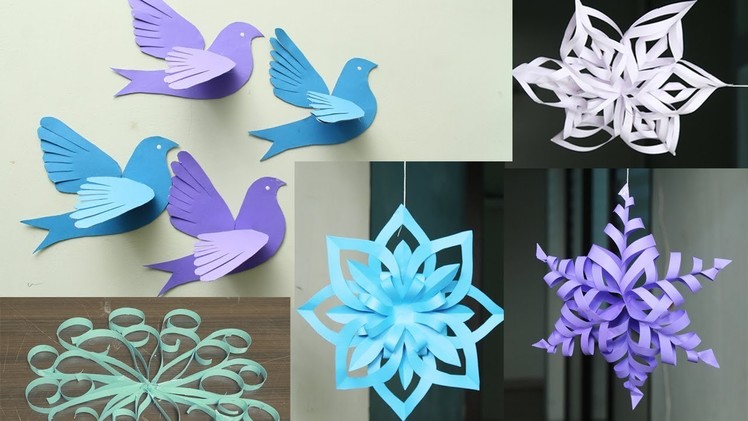 3D Paper Snowflake Tutorial - DIY Flowery Paper Snowflakes - DIY Crafts
