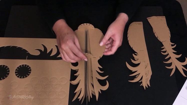 ASMR Art & Craft | Cardboard Pineapple (no talking)