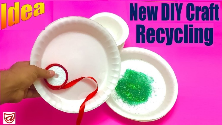 Best DIY Decor craft Idea from Disposable Thermocol plates | Waste material into best - artsNcraft