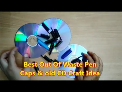 Best Out Of Waste Pen Caps Craft Idea | Wall Decor Idea | Best From Waste CD