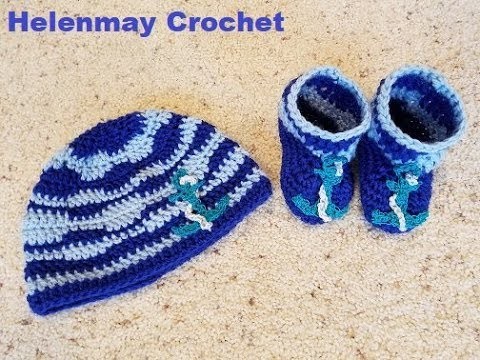 Crochet Waves of Love Matching Baby Booties DIY Video Tutorial